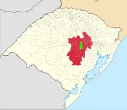 Região de cobertura da RBS TV Santa Cruz.