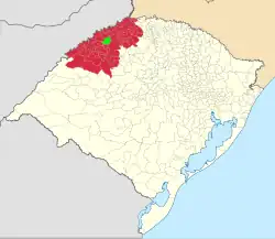 Região de cobertura da RBS TV Santa Rosa.