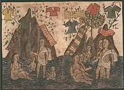 Cena de banho das mulheres de Mascate.