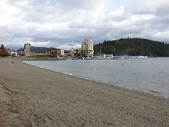 Coeur d'Alene vista a partir do City Park, 2018