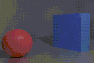 A simulation demonstration collision between a ball against some blocks.