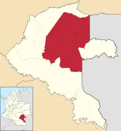 Localização de Mitú em Vaupés
