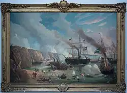 Quadro de Eduardo de Martino retratando a Batalha do Riachuelo.