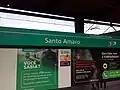 Placa da estação rebatizada "Santo Amaro", com o padrão atual da ViaMobilidade