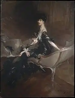 Consuelo, Duquesa de Marlborough e o filho Lorde Ivor Spencer-Churchill (pintura de Giovanni Boldini)