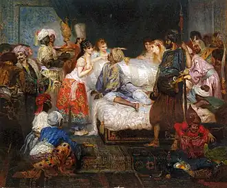 Cena do harém por Fernand Cormon, c. 1877.