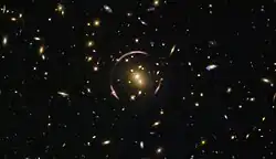 Arcos graciosos em torno de SDSSJ0146-0929 são exemplos de um anel de Einstein