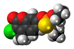 Modelo espacial da molécula de cumafos