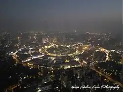 Drone shot of the Connaught Place around sunset, 2023, Connaught Place, New Delhi
