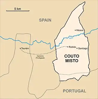 Localização de Couto Misto Couto Mixto Coto Mixto