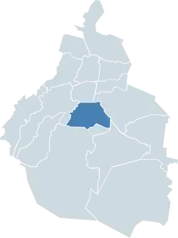 Localização de Coyoacán na Cidade do México