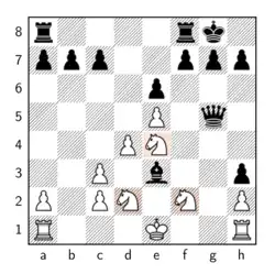 Exemplo de tabuleiro disposto em uma partida de Crazyhouse