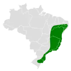 Distribuição do jaó-do-sul
