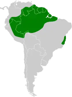 Distribuição do inhambu-anhangá na América do Sul