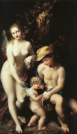 Correggio: Vênus, Cupido e Mercúrio, c. 1525. National Gallery, Londres.