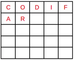 Primeiro passo para montagem da matriz de cifragem