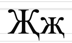Cyrillic letter Zhje