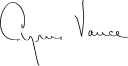 Assinatura de Cyrus Vance