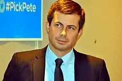 Buttigieg in a suit