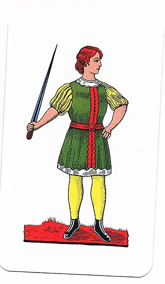 Donna di Spade Carta siciliana produzida por Modiano.