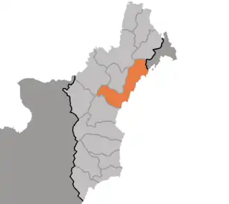 Localização de Chongjin na província de Hamgyong Norte.