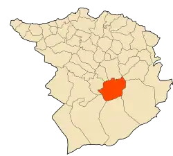 Localização da cidade dentro da província de Tlemcen