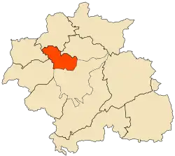 Localização da cidade dentro da província de Constantina