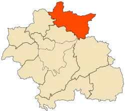 Localização da cidade dentro da província de Constantina