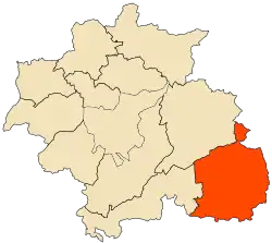 Localização da cidade dentro da província de Constantina