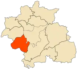 Localização da cidade dentro da província de Constantina