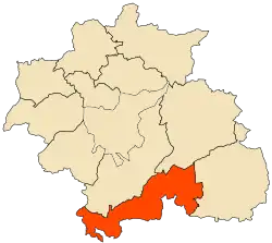 Localização da cidade dentro da província de Constantina