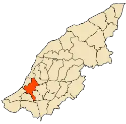 Localização da cidade dentro da província de Mostaganem