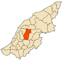 Localização da cidade dentro da província de Mostaganem