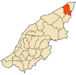 Localização da cidade dentro da província de Mostaganem