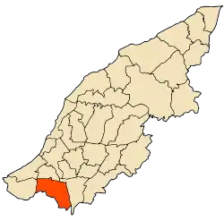 Localização da cidade dentro da província de Mostaganem