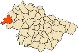 Localização da cidade dentro da província de Mascara