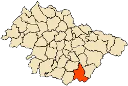 Localização da cidade dentro da província de Mascara