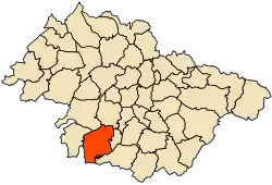 Localização da cidade dentro da província de Mascara