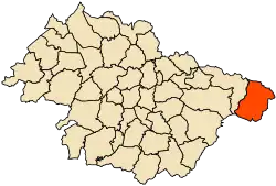 Localização da cidade dentro da província de Mascara