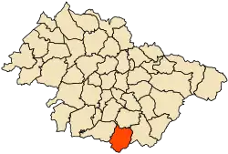 Localização da cidade dentro da província de Mascara