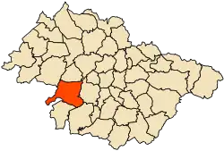 Localização da cidade dentro da província de Mascara