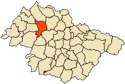 Localização da cidade dentro da província de Mascara