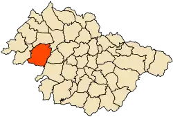 Localização da cidade dentro da província de Mascara