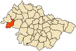 Localização da cidade dentro da província de Mascara