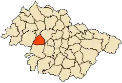 Localização da cidade dentro da província de Mascara