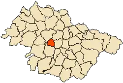 Localização da cidade dentro da província de Mascara