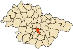 Localização da cidade dentro da província de Mascara