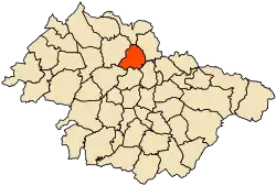 Localização da cidade dentro da província de Mascara