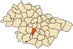 Localização da cidade dentro da província de Mascara