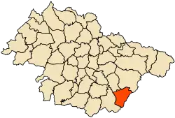 Localização da cidade dentro da província de Mascara